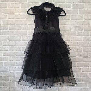 Wednesday Addams Dress Dance Costume for Girls l/xl NEW Goth Halloween Costume